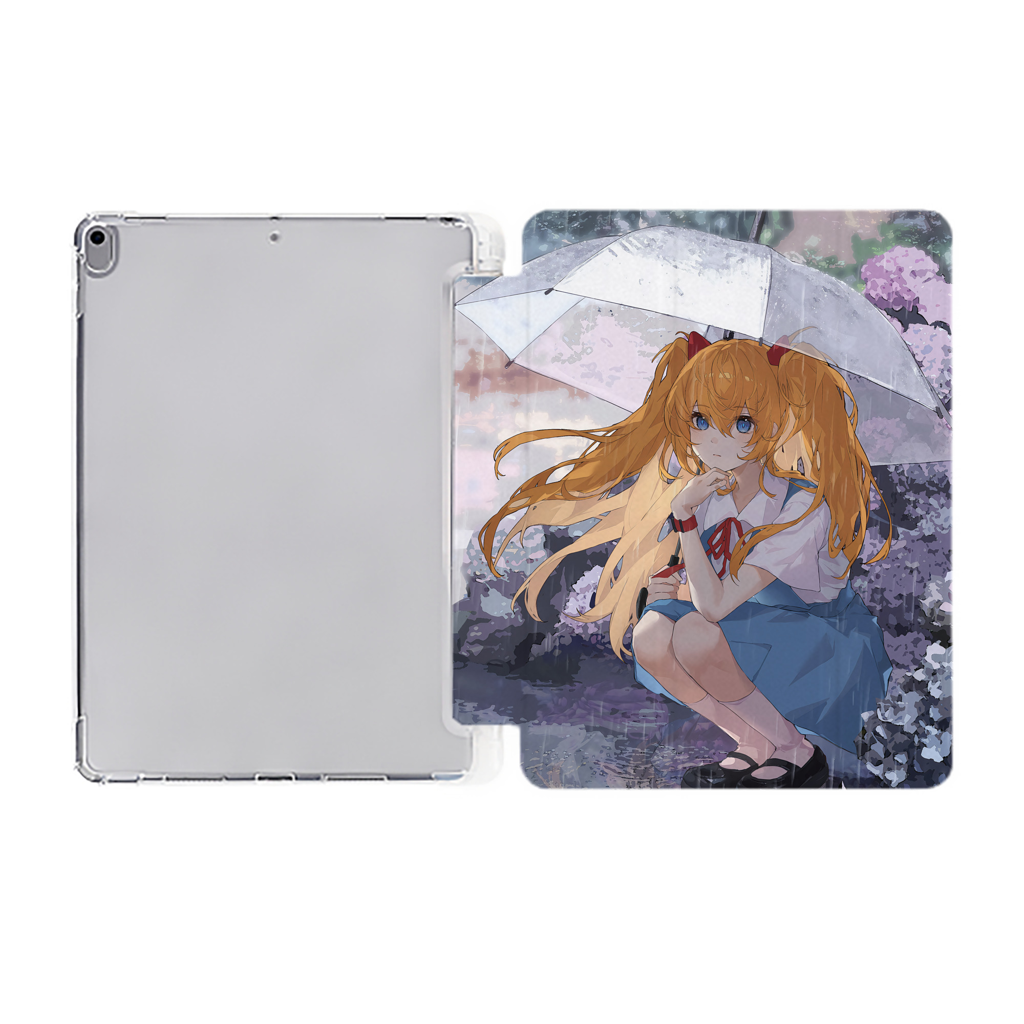 （画像用） EVA 新世紀エヴァンゲリオン IPad ケース ペン収納付き 三つ折りスタンド PUレザー×シリコン 対応機種9.5/10.5/10.9インチ